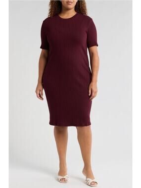 Universal Standard Ribbed Slouchy Relaxed Fit Cotton T Shirt Dress, 2XL